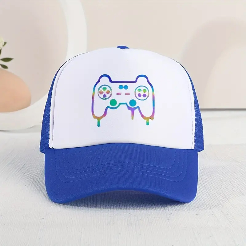Gorra de béisbol informal con sombrilla para niños, gorro con estampado divertido para jugar al aire libre, 1 ud.: Azul