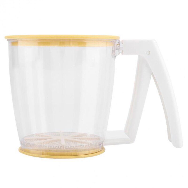 Hand-Held Cup Flour Sifter Strainer Powder Mesh Sieve Baking Supplies Tools With Lid Flour Sifter: Default Title