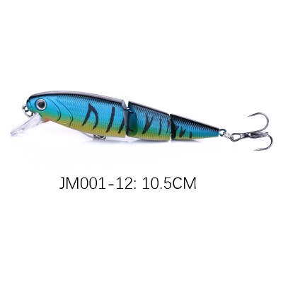 110mm/14.7g Multi Section 3D Bionic Bait Lifelike Artificial Fishing Lures Colorful Plastic Hard Bait Fish Accessories: JM-001-12
