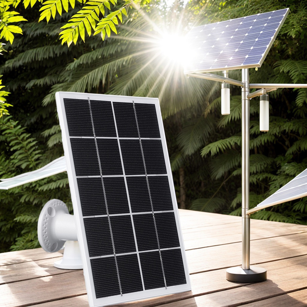 3.3W Solar Panel IP65 Waterproof Micro USB&Type-C Solar Panel Charger for Arlo/Ring/Eufy/Blink Doorbell Security Camera