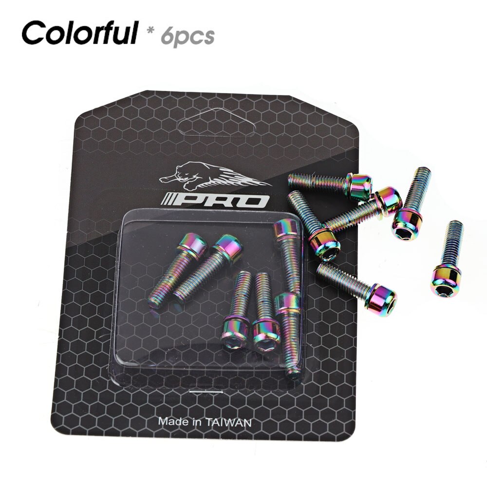 High-Carbon Staal M5 * 17Mm Stuurpen Nail Fiets Stuurpen Schroeven Bolt Mountain Dode Vlieg Road Vouwen fiets Handvat Riser Schroef: Aurora Colorful