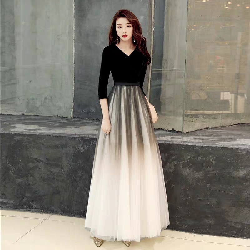 Elegante schwarz Oansatz Kleid Gradient rückenfrei pailletten Kleid geburtstag Party abendkleid Frauen Formale Abendkleid Vestidos