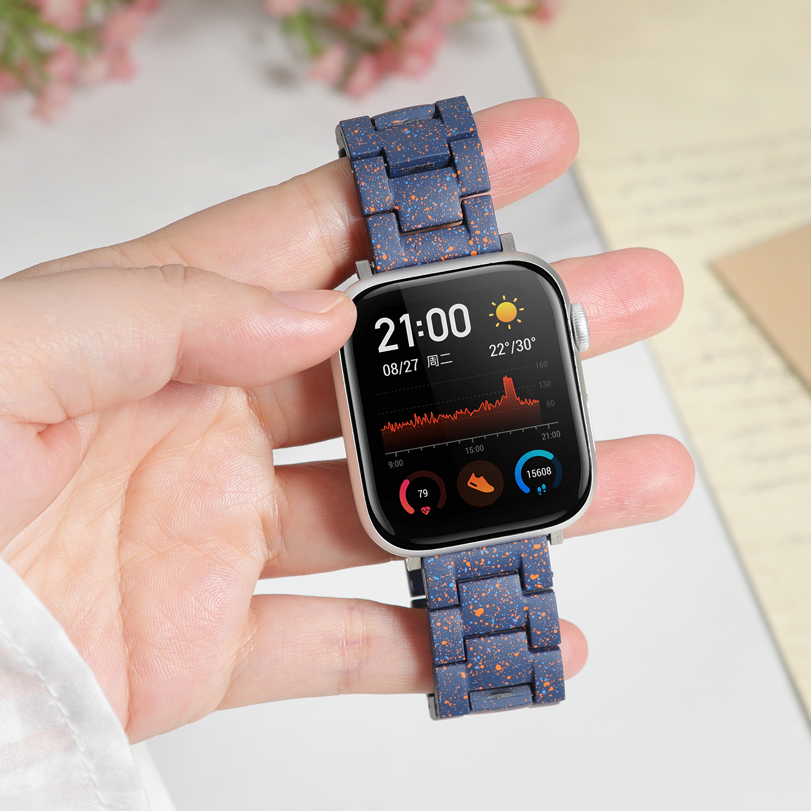 Correa redmi watch 4 -reimer luksuriøs harpiksrem til xiaomi band  mi 8 pro 9 pro smartklokke redmi watch 5 correas 3 5 active armbånd: Xxxl / Blå