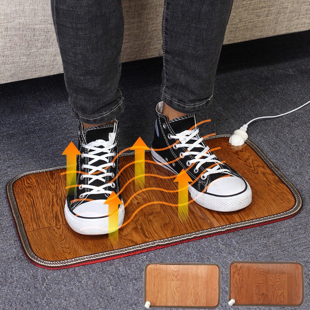 Tapis chauffant électrique 50x30cm, tapis de sol chauffant pour le bureau et la maison