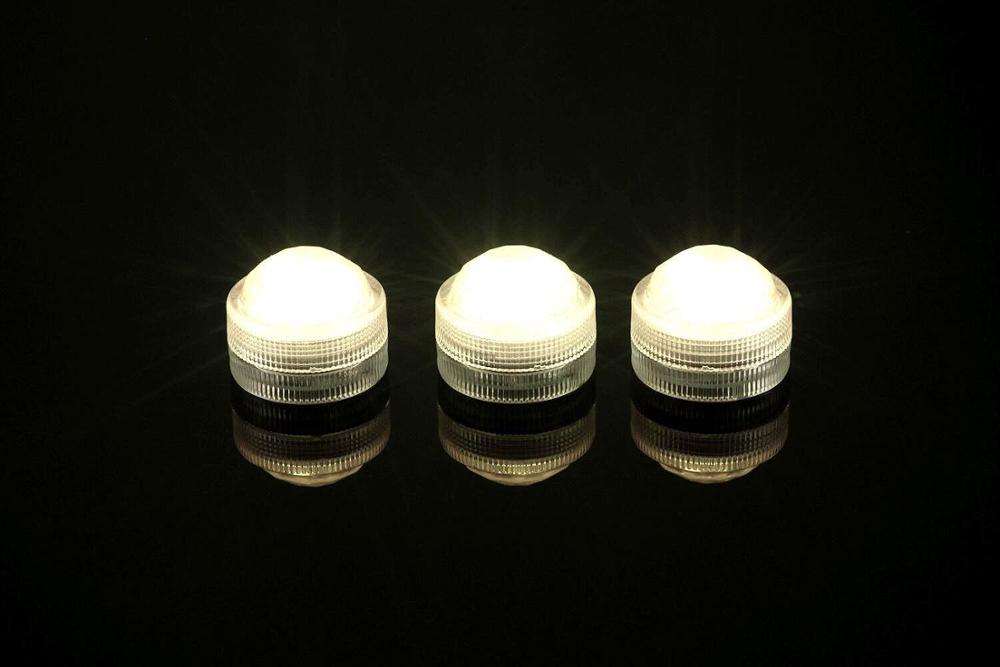 LED Piscina Submersible Waterproof Light Battery Operated Underwater Night Lamp Outdoor Vase Bowl Garden Party Decoration: Warm White