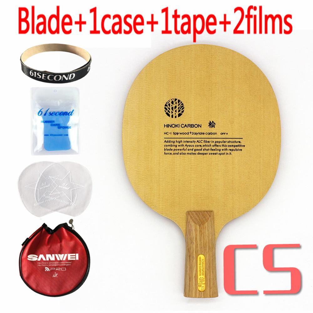 SANWEI HC1S Hinoki ALC Carbon Table Tennis Blade/ ping pong blade/ table tennis bat: CS with YM case