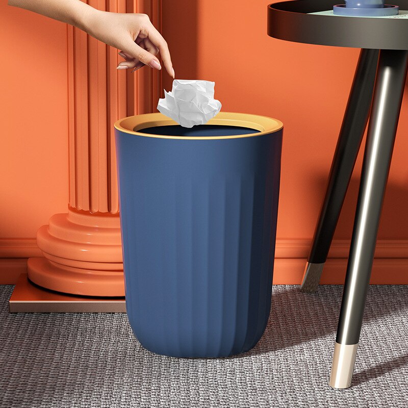 Papelera nórdica sencilla y creativa para sala de estar, dormitorio, baño, oficina, sin tapa