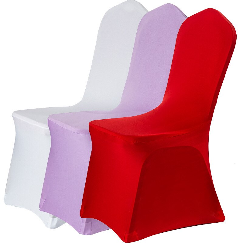 Husa scaun culoare solida spandex elastic elastic huse scaune alb pentru sufragerie bucatarie nunta banchet hotel