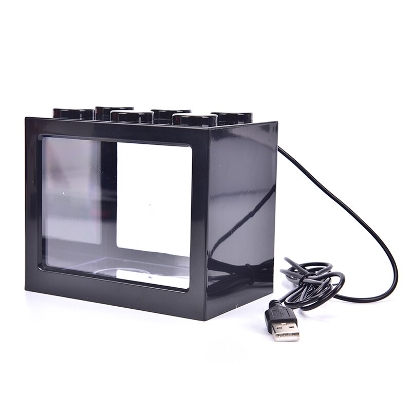 Home Garden Mini Fish Tank Fish Tank Home Office Sofa Desktop Aquarium Turtle Tank: BK