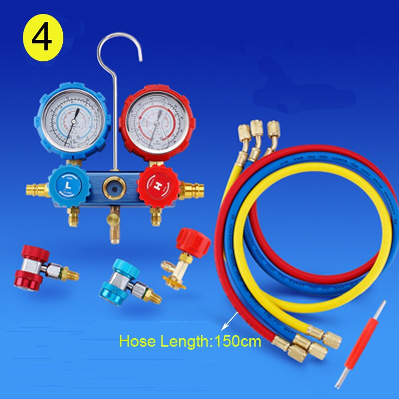 Air Conditioning Manifold Gauge Tool Set With Hose/Quick Coupler/Bottle Opener For R134A Air Condition Refrigeration: 4