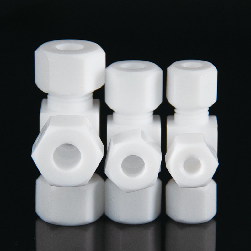 Tee 3 Manieren 2 3 4 6 8 10 12-24mm 1/16 "1/8" 1/4 "3/8" 1/2 "3/4" 1 "Inch OD Buis Compressie unie Fitting PTFE Koppeling Connector