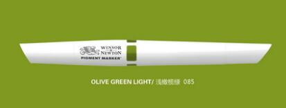 Winsor & Newton Pigment Markers Blue and Green Tones: Olive Green Light