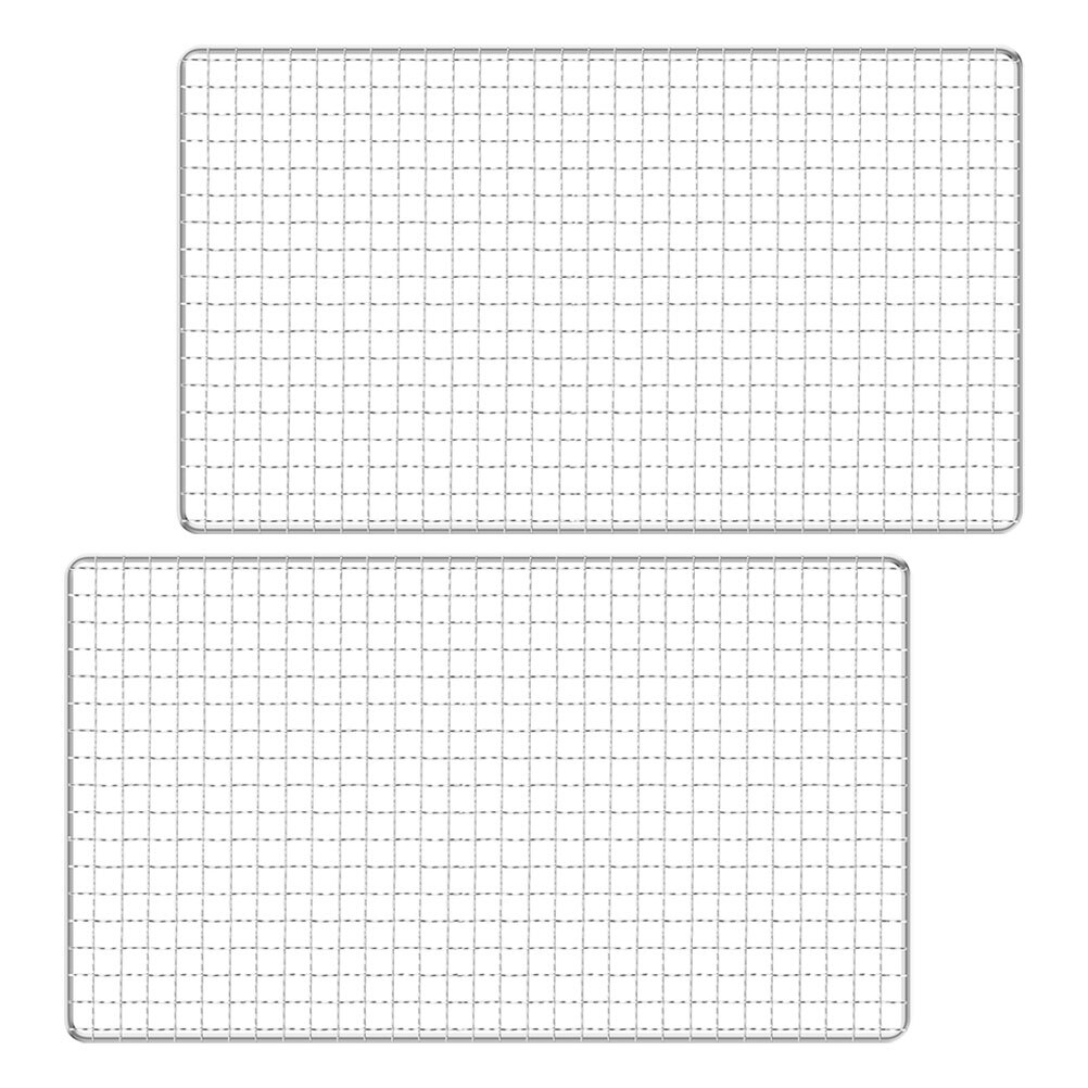 Mallas de alambre multifunción para barbacoa, rejillas de cocina, redes para barbacoa (plateadas), 2 uds.