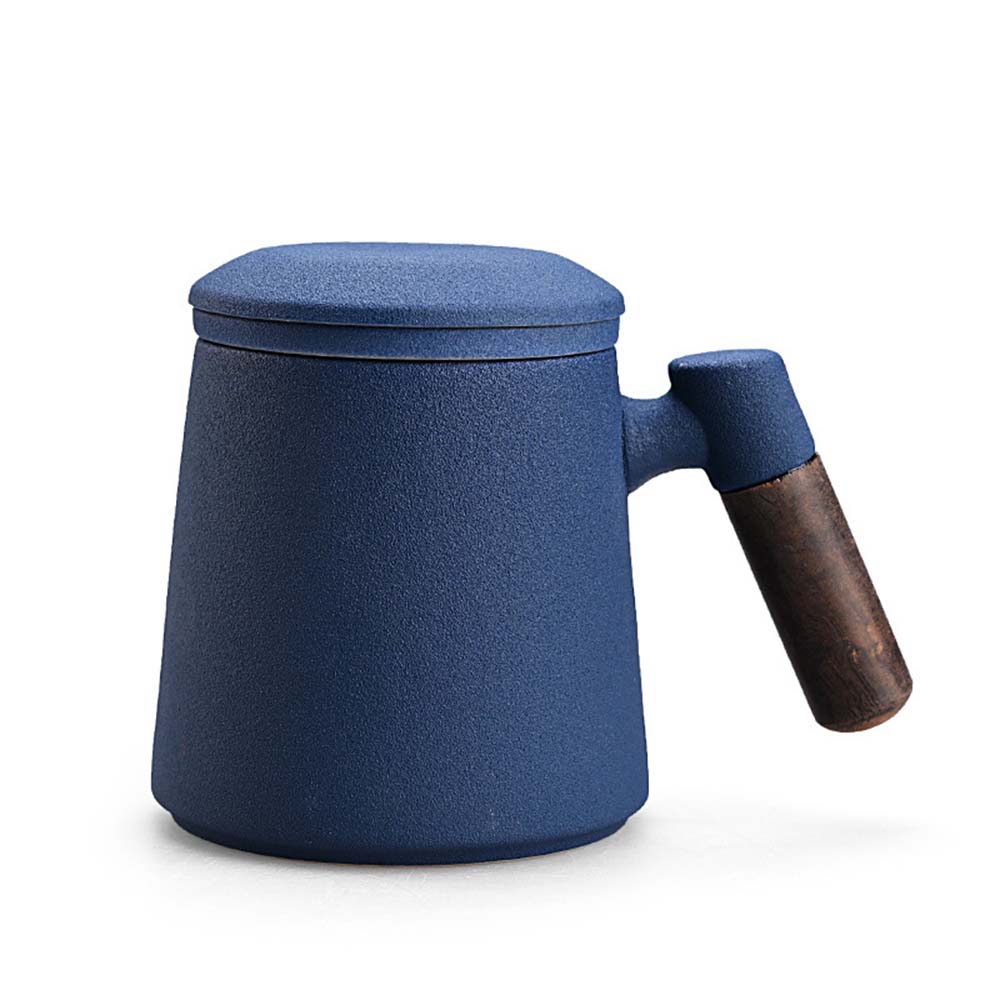360ml Filter Liner Tea Separation Tea Cup with Pear Blossom Wood Anti-scalding Handle Water Cup: A