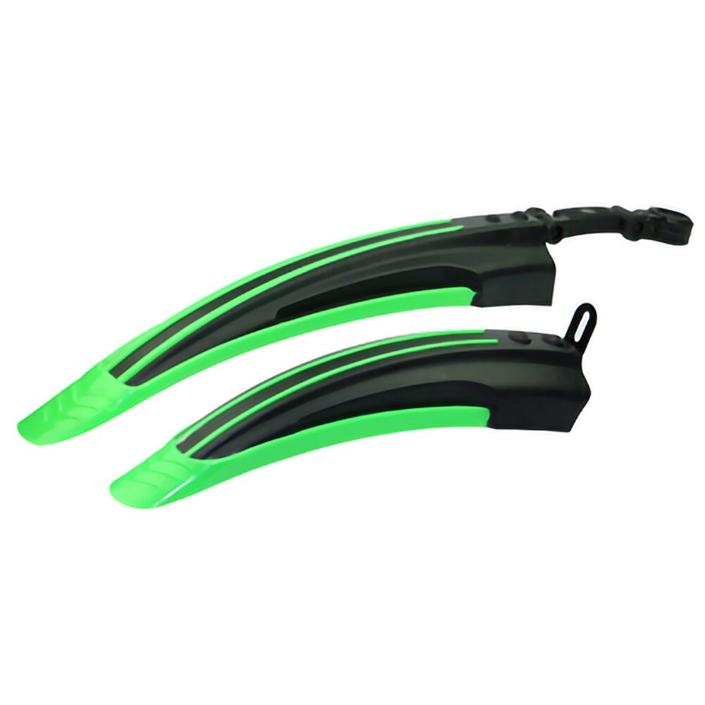 2pcs Universal Adjustable Mountain Bike Mudguard Wings Set Front Rear Wheel Bicycle Water Mud Guards Fenders Cycling Accessories: Green