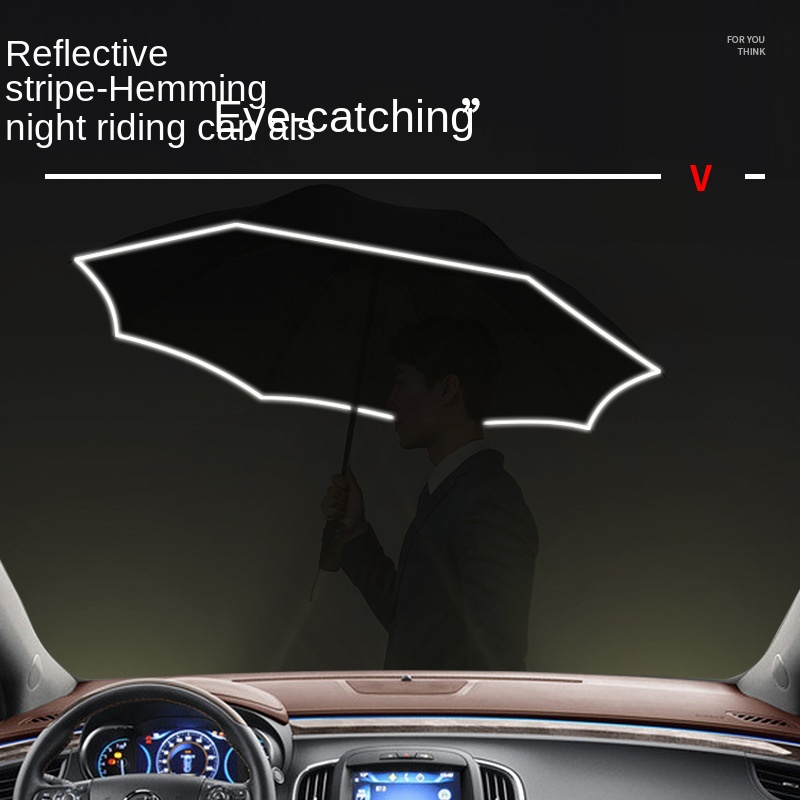 Windproof Reverse Automatic Umbrella Rain Women Men Car Large Business 3Folding Umbrellas 10 Ribs Reflective Stripe Parasol