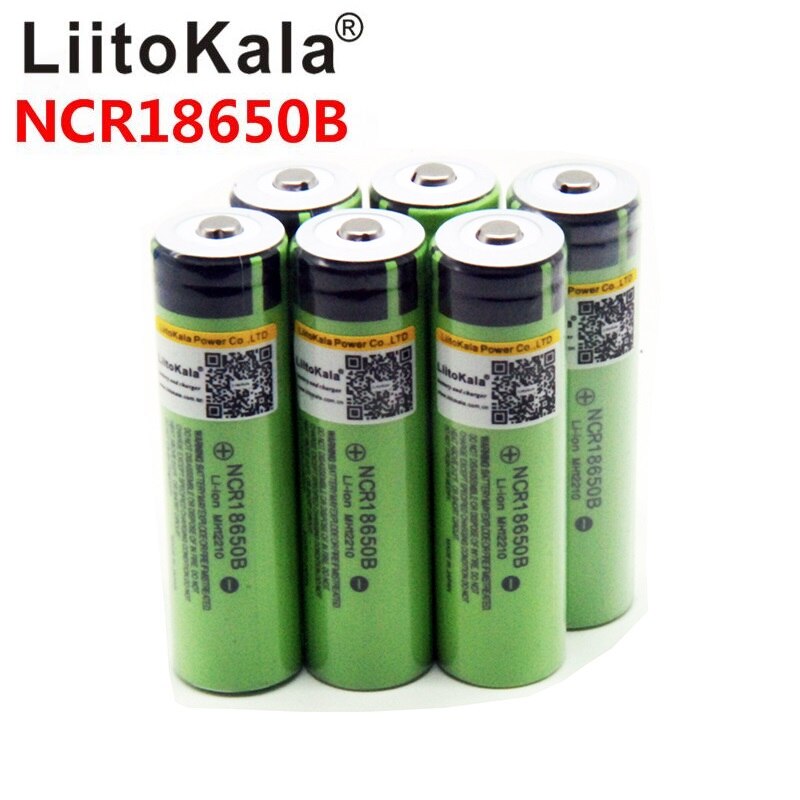 LiitoKala NCR18650B 3400mAh 3.7V Uppladdningsbart Li-Ion Batteri: 6 st batteri