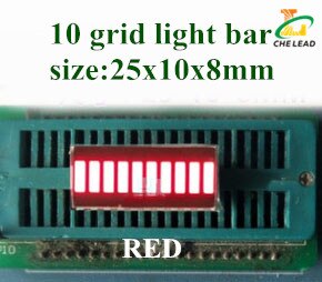 20 stk 25*10mm lysbjælke 10 gitter digitalrør rød grøn blå gul hvid led digital lysbjælke 10 segment led lysbjælke display