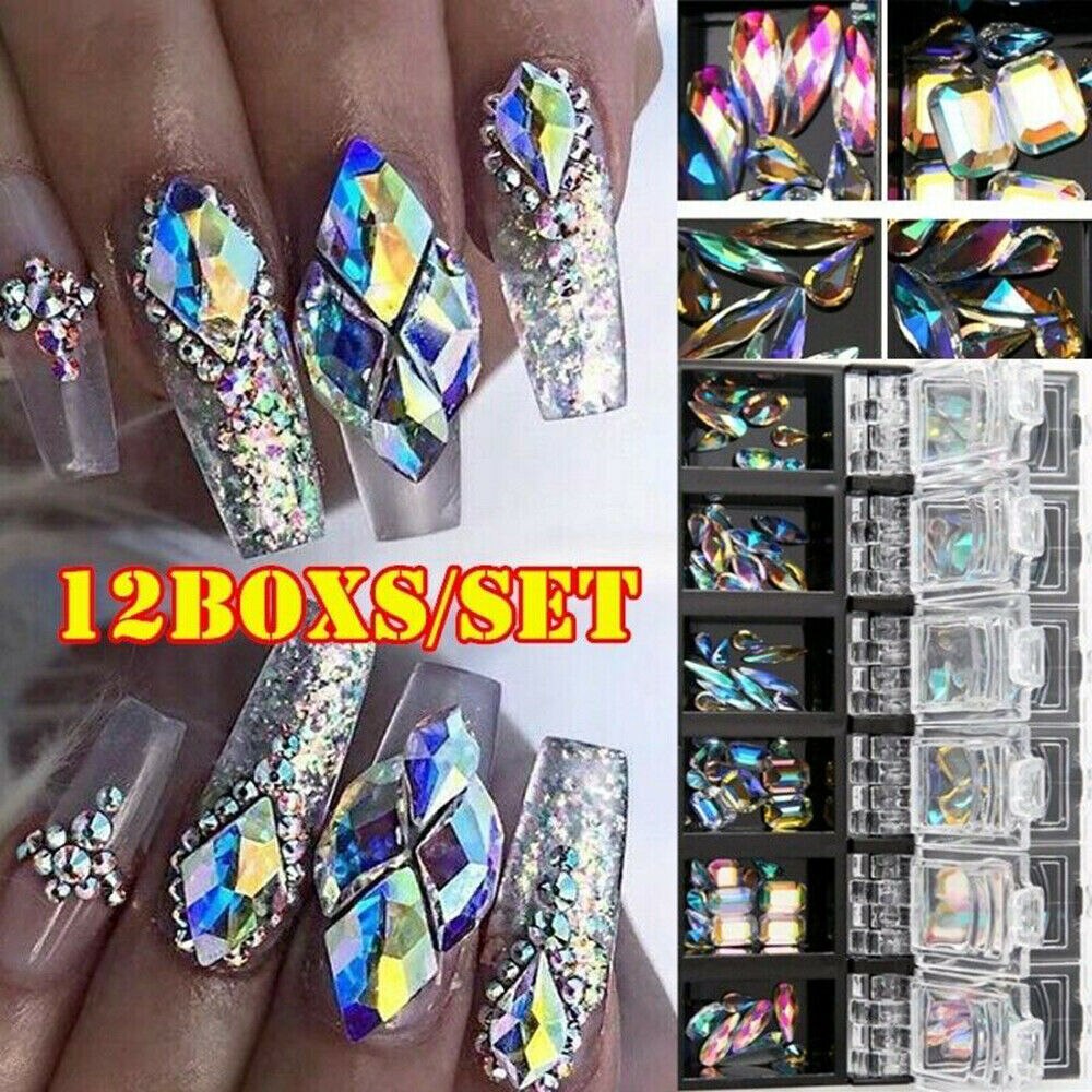 3D ongle cristal strass paillettes métal diamant Sequin Technique manucure ongle Art déco Nail Art bijoux: 18