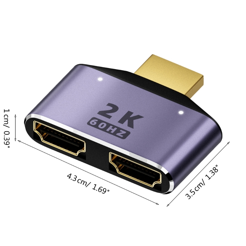 Conversores de adaptador divisor de cabo 1 em 2 portas externas macho para 2 1080P para vídeos de jogos multimídia