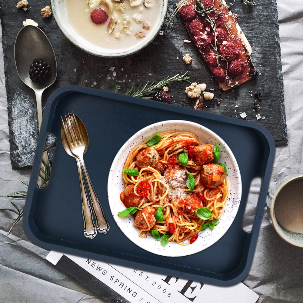 1pc Nordic Style Food Tray Home Tea Set Tray Food Service Plate Food Plate