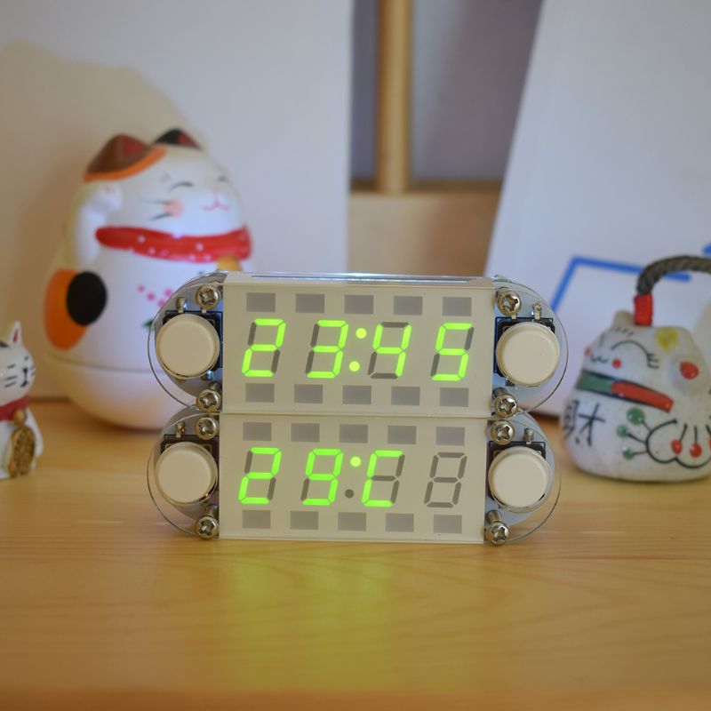 Digitalt rør vækkeur kit dato nedtælling temperatur 12/24h c/f display