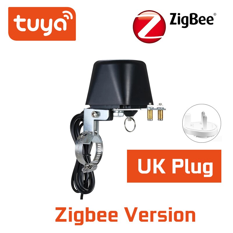 Tuya gas vattenventil zigbee trådlös kontroll smart hemautomation kontrollventil gassäkerhetsstöd alexa google assistant: Zigbee uk plugg