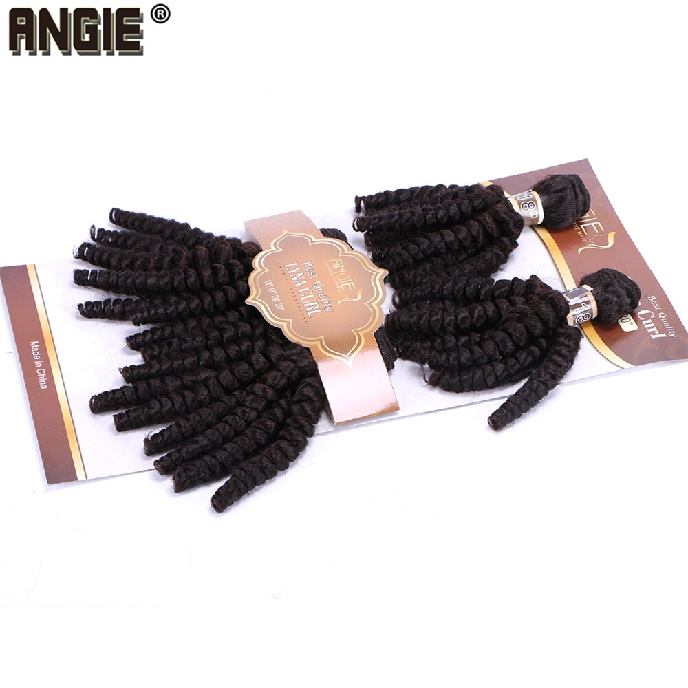 Angie Synthetische Funmi Krullend Haar Bundels 4 stks/pak 18 18 20 20 inches Hittebestendige Haar Weeft Pure Kleur 2 #