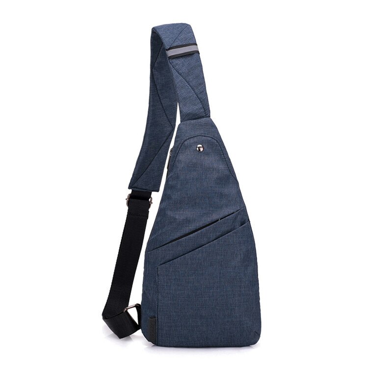 Mannelijke Anti-Diefstal Bagpack Mannen Sling Een Schoudertas Jongen Waterdichte Reizen Kleine Borst Zak Slim Mini Crossbody Tas s2169: Blauw