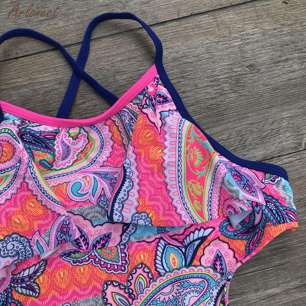 Summer Swimwear Teen Children Girls Print Africa Style One-piece Swimsuit Beach Bikini Beachwear Clothes Swimwear