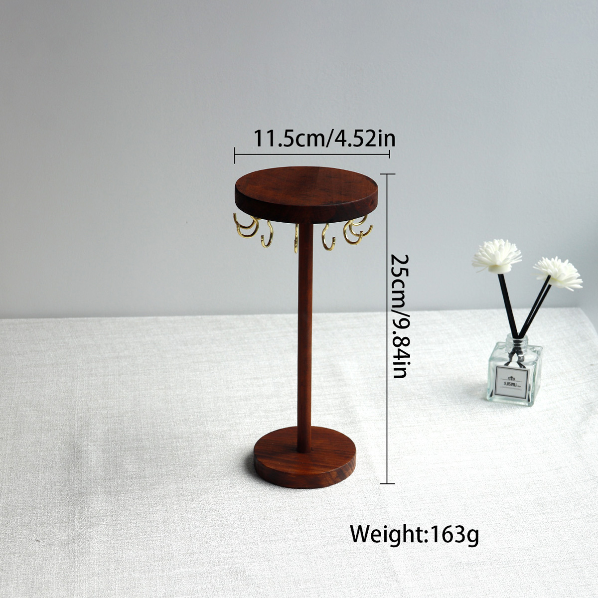 Organizer na biżuterię Wyświetlacz Uchwyt na naszyjnik Wieszak na naszyjnik Stojak na biżuterię Naszyjniki Kolczyki Wisiorek Bransoletki dla: SZARY