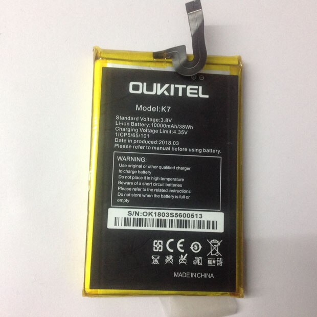 original oukitel k7 phone battery 10000mah 3.8V for OUKITEL K7 6.0&#39;&#39; 18:9 Smartphone MT6763 4GB 64GB Android 9.0