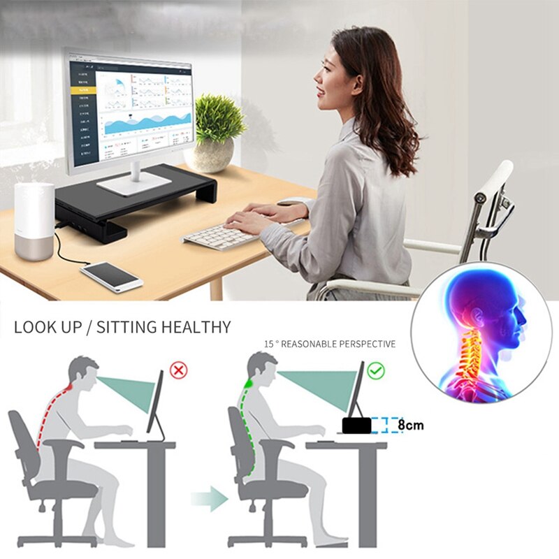 Desktop Monitor Stand Computer Raised Frame Folding Desktop Raised Frame Portable Charging Storage Stand For Computer