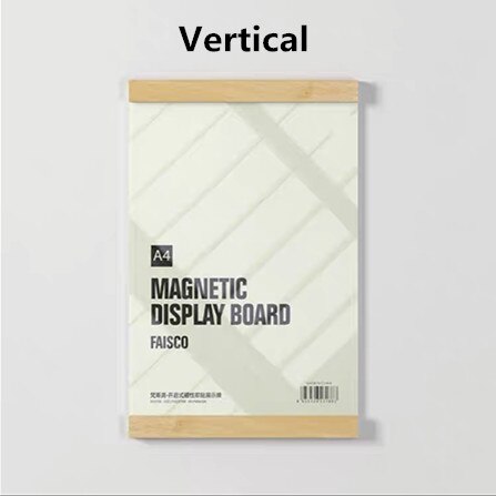 A4 Wall Mounted Glass Picture Photo Frame Show Window Sign Holder Poster Document Display Frame: Wood Vertical