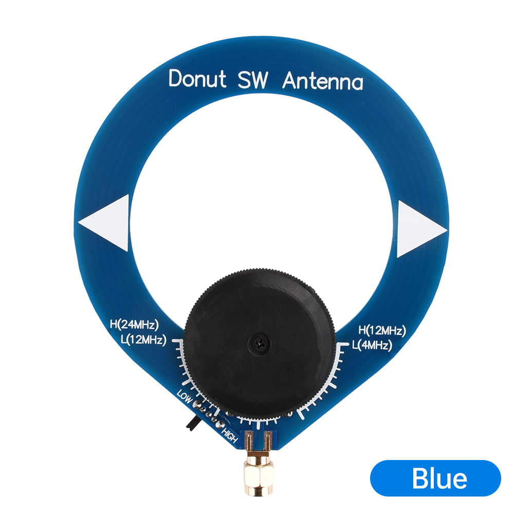 10k-180MHz Donut Broadband Reception Antenna 4-24MHz SW Shortwave Antenna 500-2000kHzAM Medium Wave Antenna Loop Antenna Module: Blue