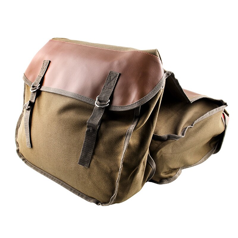 Saddle Bag Universal Motorcycle Saddle Kit Driving Motorcycle Bag Canvas Bags C66: Brown
