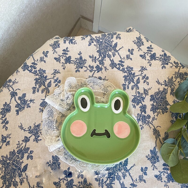 8 Inch Ceramic Plate Cartoon Cute Ceramic Children'S Breakfast Bowl Dish Dessert Fruit Snack Plate Animal Cutlery Bowl Tableware