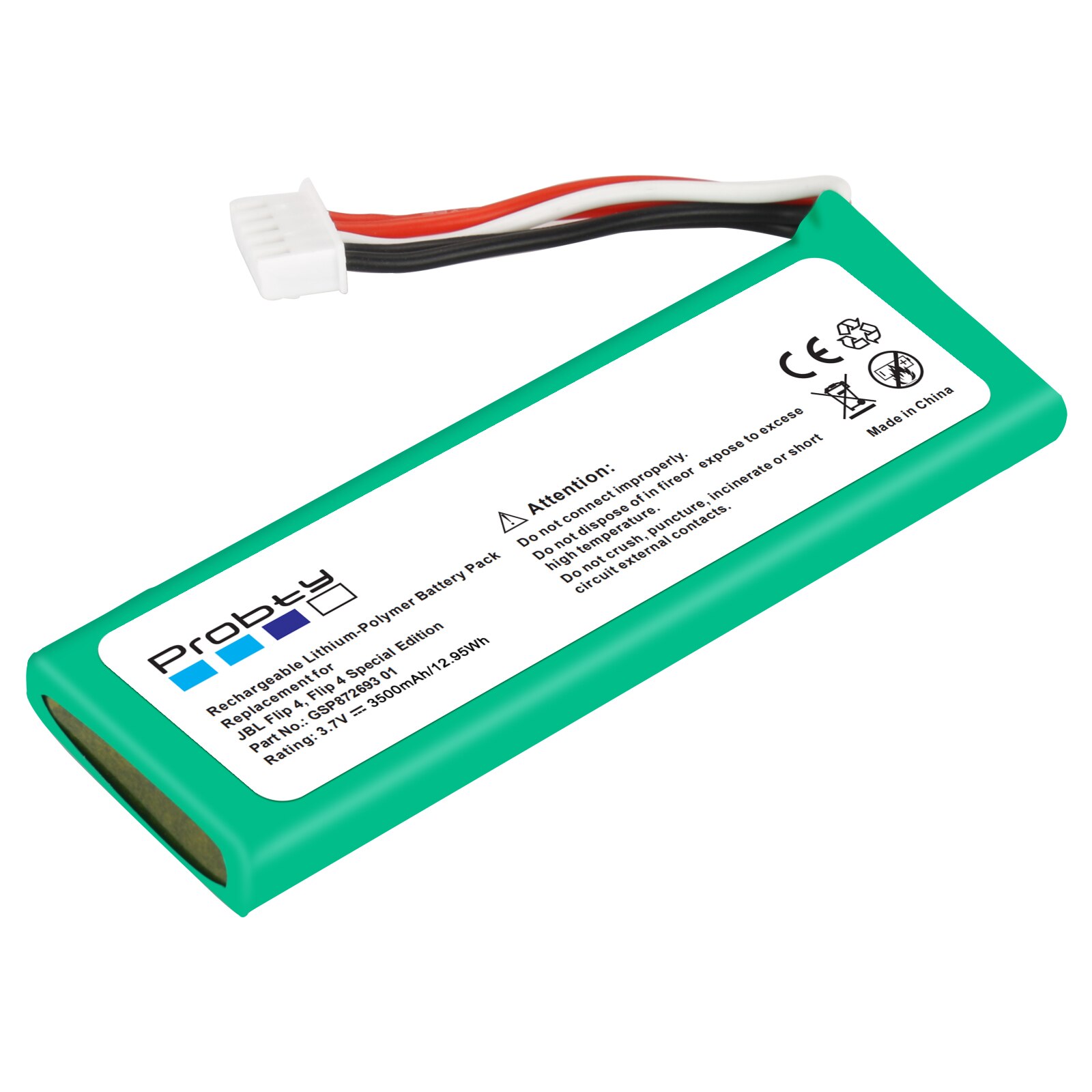 4 Pcs 3.7Volt 3500mAh Li-ion Rechargeable Battery Cell High Capacity (Flat top