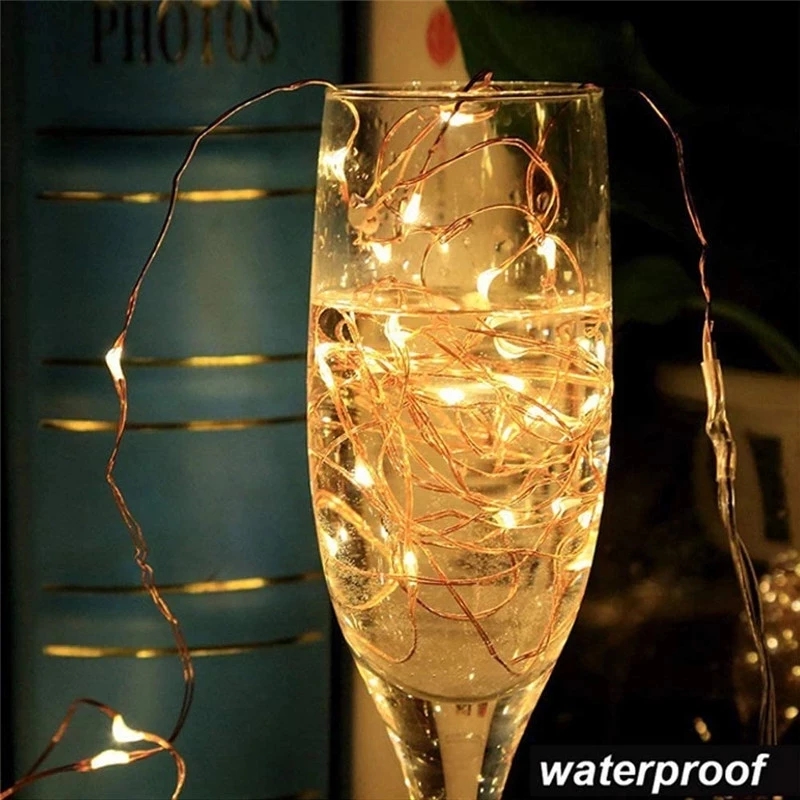 Led Strings Koperdraad 3XAA Batterij-aangedreven Kerst Bruiloft Decoratie 2M 5M 10M 100LED String Fairy Lights
