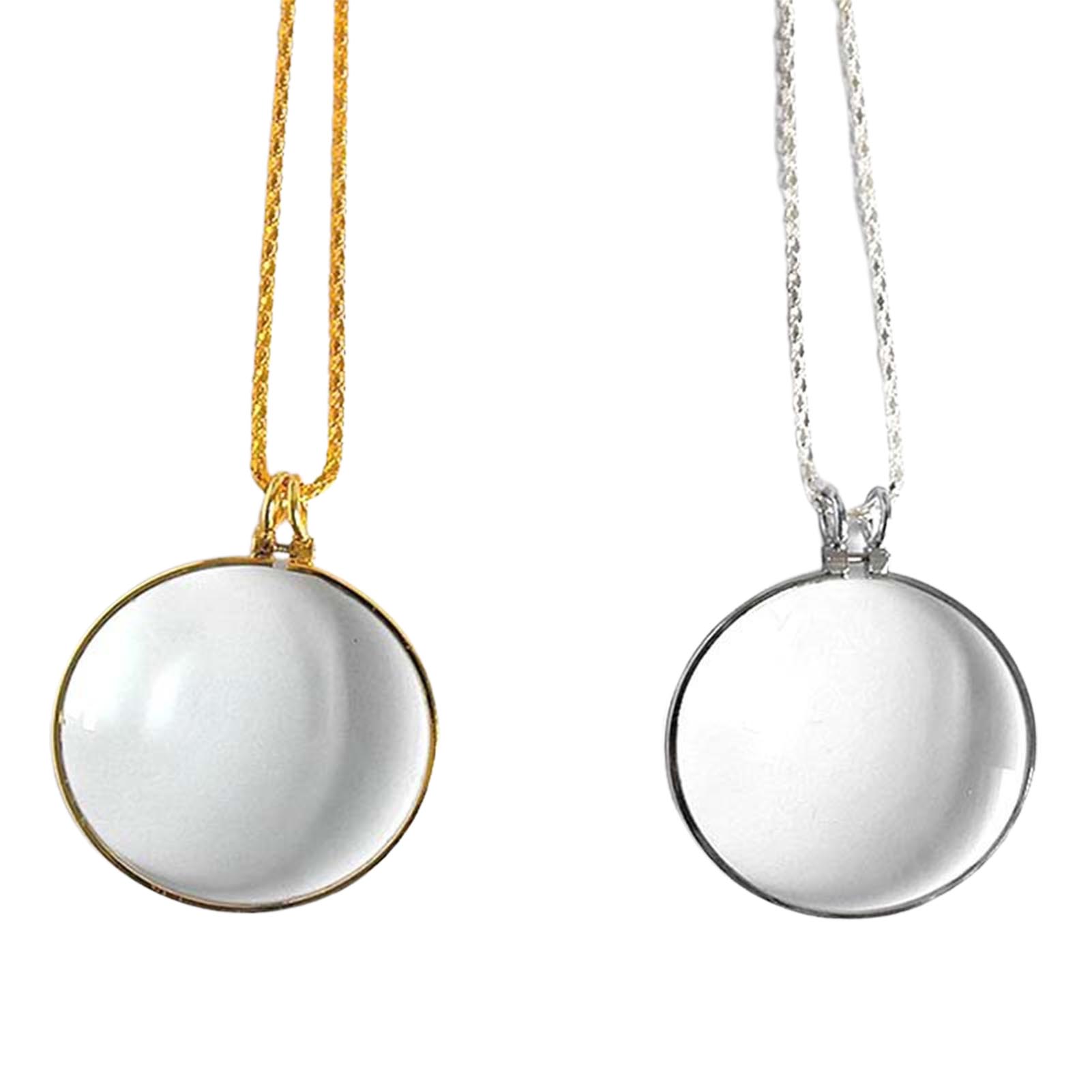 Collar monóculo decorativo con lupa 5x, colgante de lupa, cadena de oro y plata para mujer, joyería, para madre