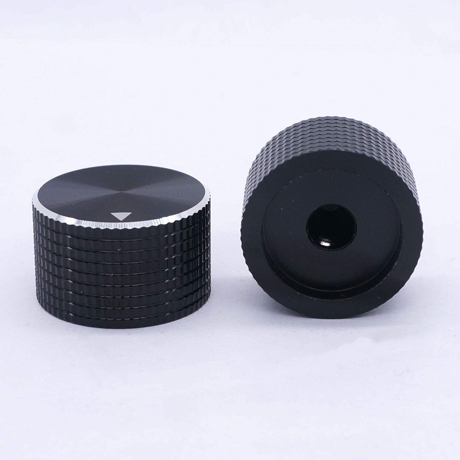Perilla de potenciómetro de aluminio de alta gama sólida mecanizada, interruptor de volumen de agujero de eje de 6,4mm, 8mm y 10mm, perillas de codificador giratorio, 1 ud.