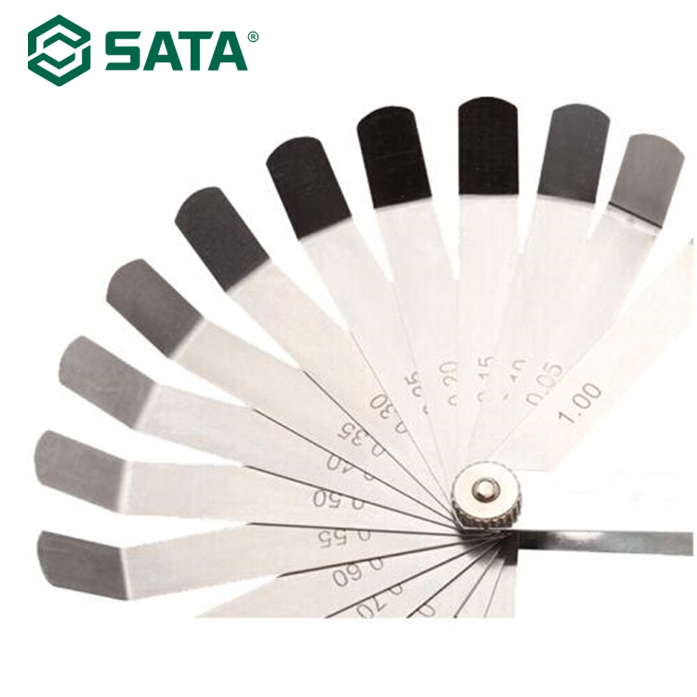 SATA narzędzia 16pc szczelinomierze zestaw ze stali nierdzewnej szczelinomierz miernik 0.05-1.00MM 09402