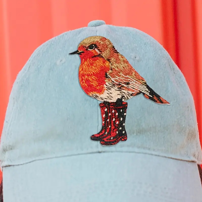 Parche bordado de pájaro bonito con botas, insignia de Animal natural, artesanal, parches para planchar para ropa, gorra, bolsa, chaqueta, sombrero de camionero, 1 ud.