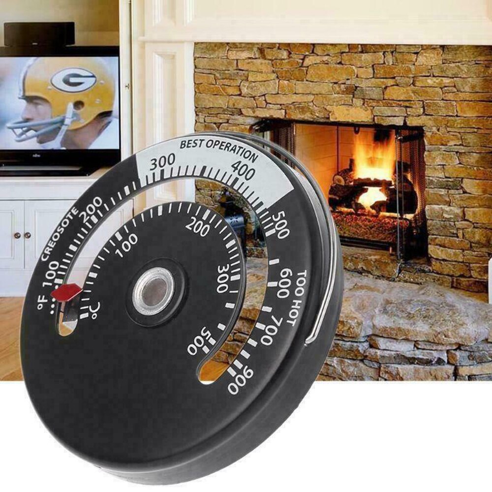 Wood Stove Pipe Thermometer Burner Stove Pipe Fireplace Heat Gauge 63*9mm