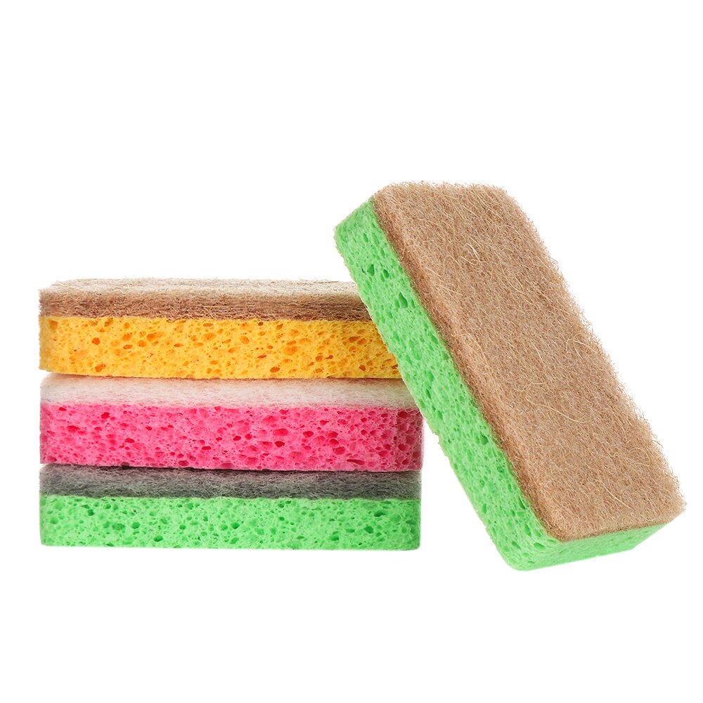 Schotel Loofah Spons Biologisch Afbreekbaar Schrobben Kokos Sponzen Kokosnoot Houten Pulp Schuursponsje Fiber Scrubber Voor Keuken