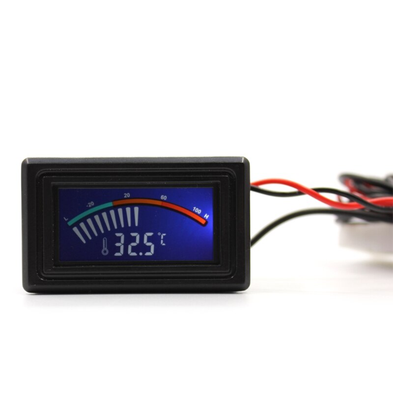Digital LCD Thermometer Temperature Meter Gauge Molex Panel Mount C/F PC MOD