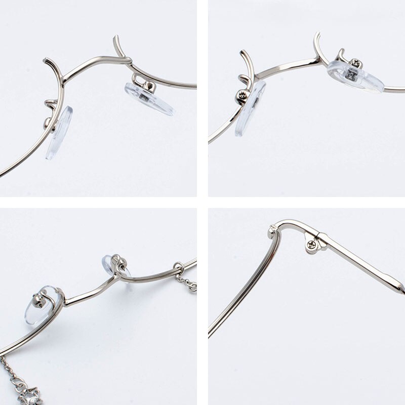 SO&amp;EI Ins Popular Vintage Lower Half Frame No Lens Women Glasses Frame Water Pendant Chain Decorative Glasses Empty Frame