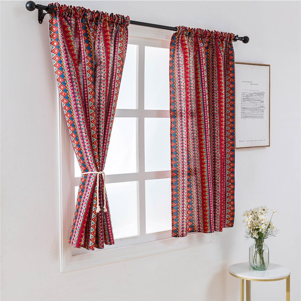 100*130cm farvet stribe semi-blackout vinduesgardin polyester vinduesgardiner til stue soveværelse boligindretning: Stil b