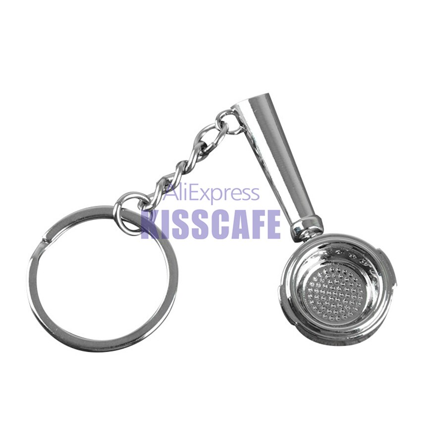 Barista Coffee Tamper Keychain Coffee Machine Handle Moka Pitcher Keyring Portable Coffeeware Espresso Accessories: Silver Handle