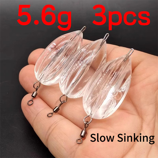 Elllv-lanzador asistido de 3 piezas, dispositivo de tiro largo flotante y hundido para señuelo de pesca, Texas Rig, accesorios de contrapeso de lentejuelas: Azul marino